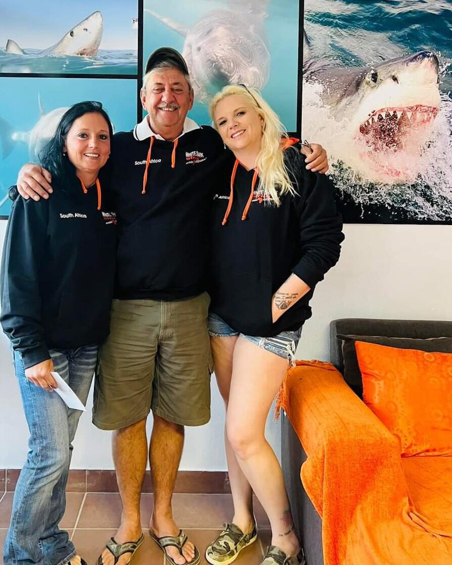 Guests at the white shark centre