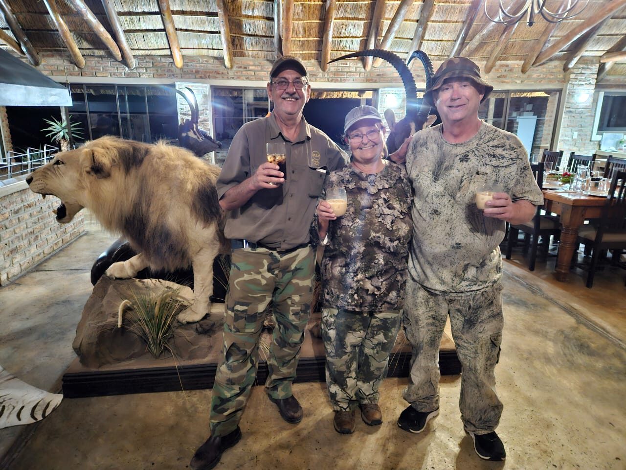 Drinks in the trophy room