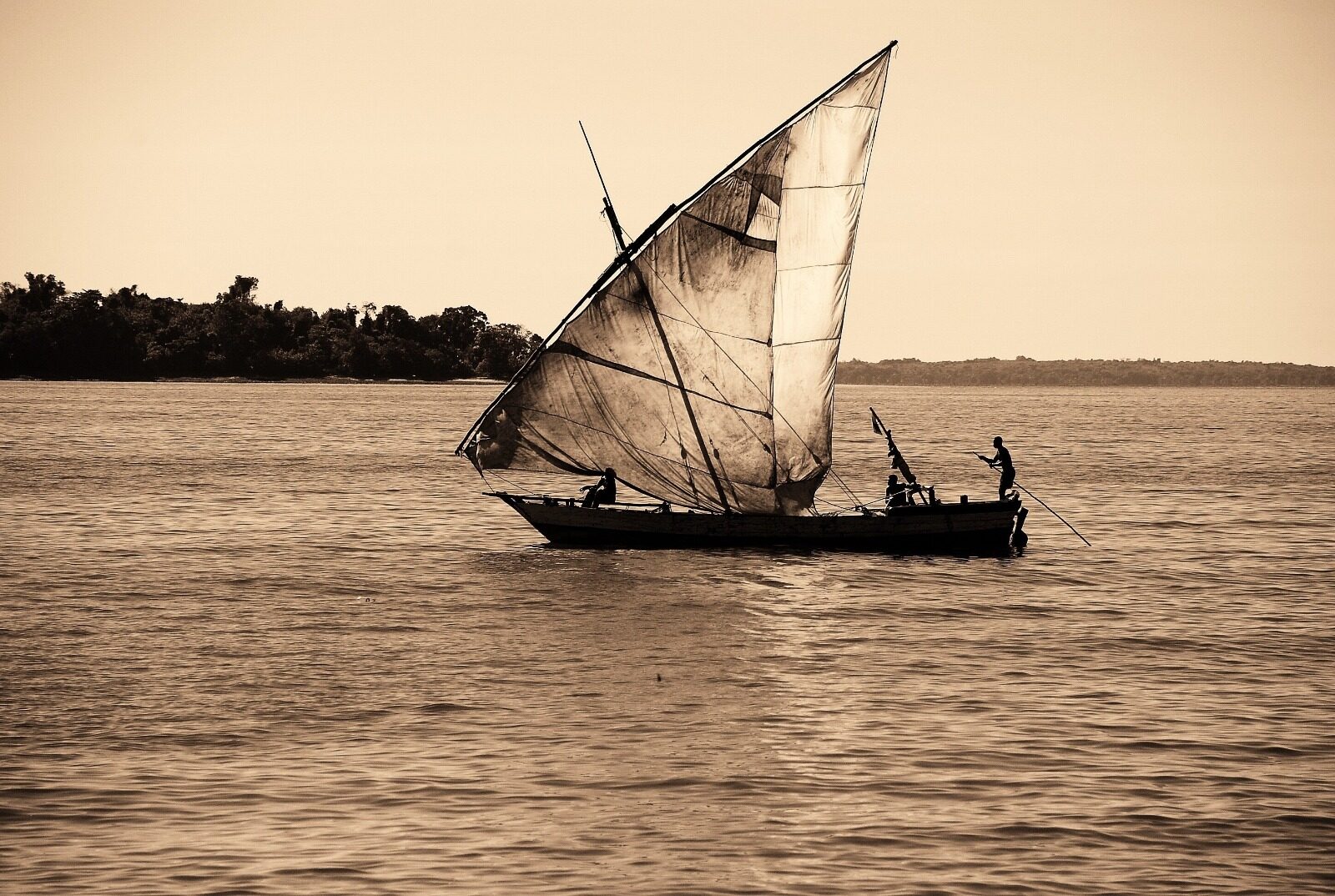 A dhow under sail off Nosy Be