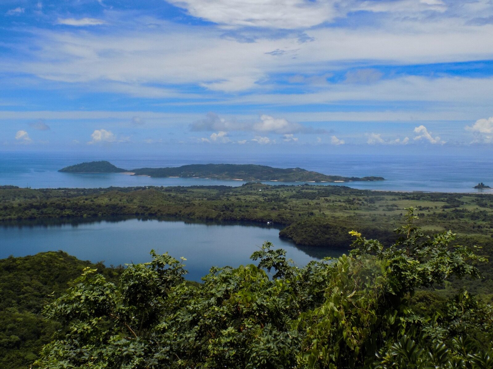 A crater lake above the sea