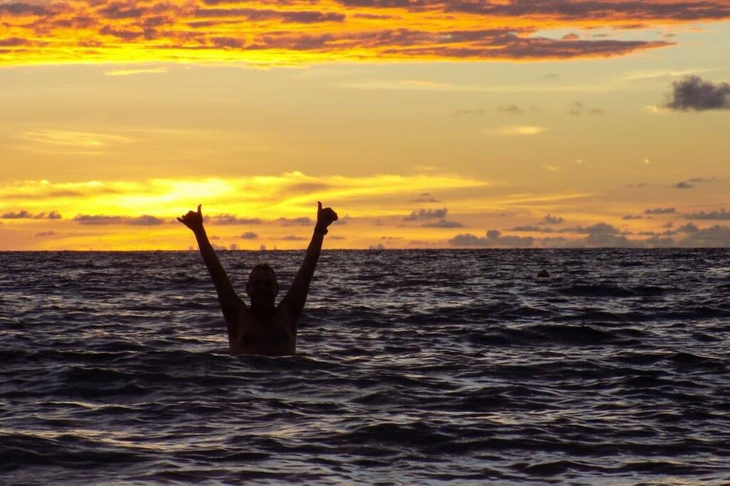 Sunset swim