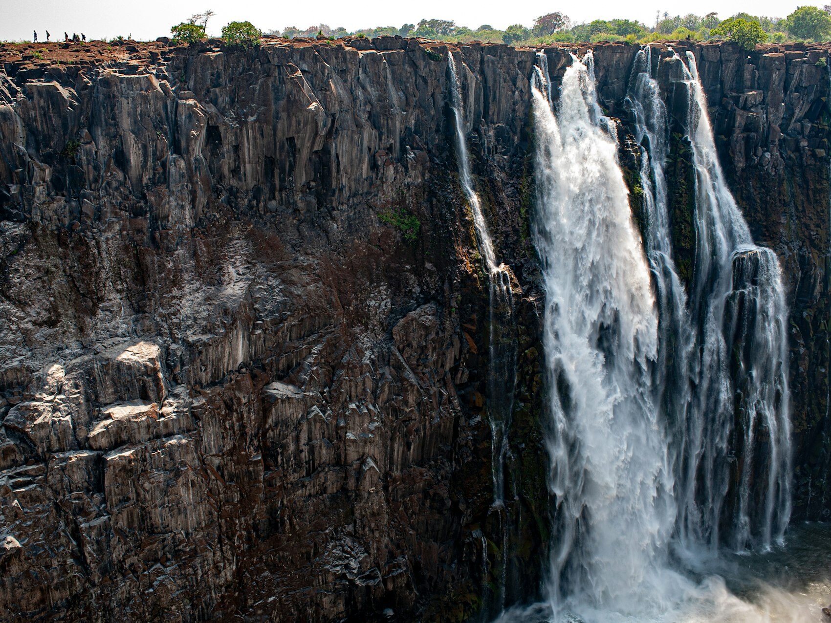 The Zambezi River gorge and falls on the Zimbabwe border