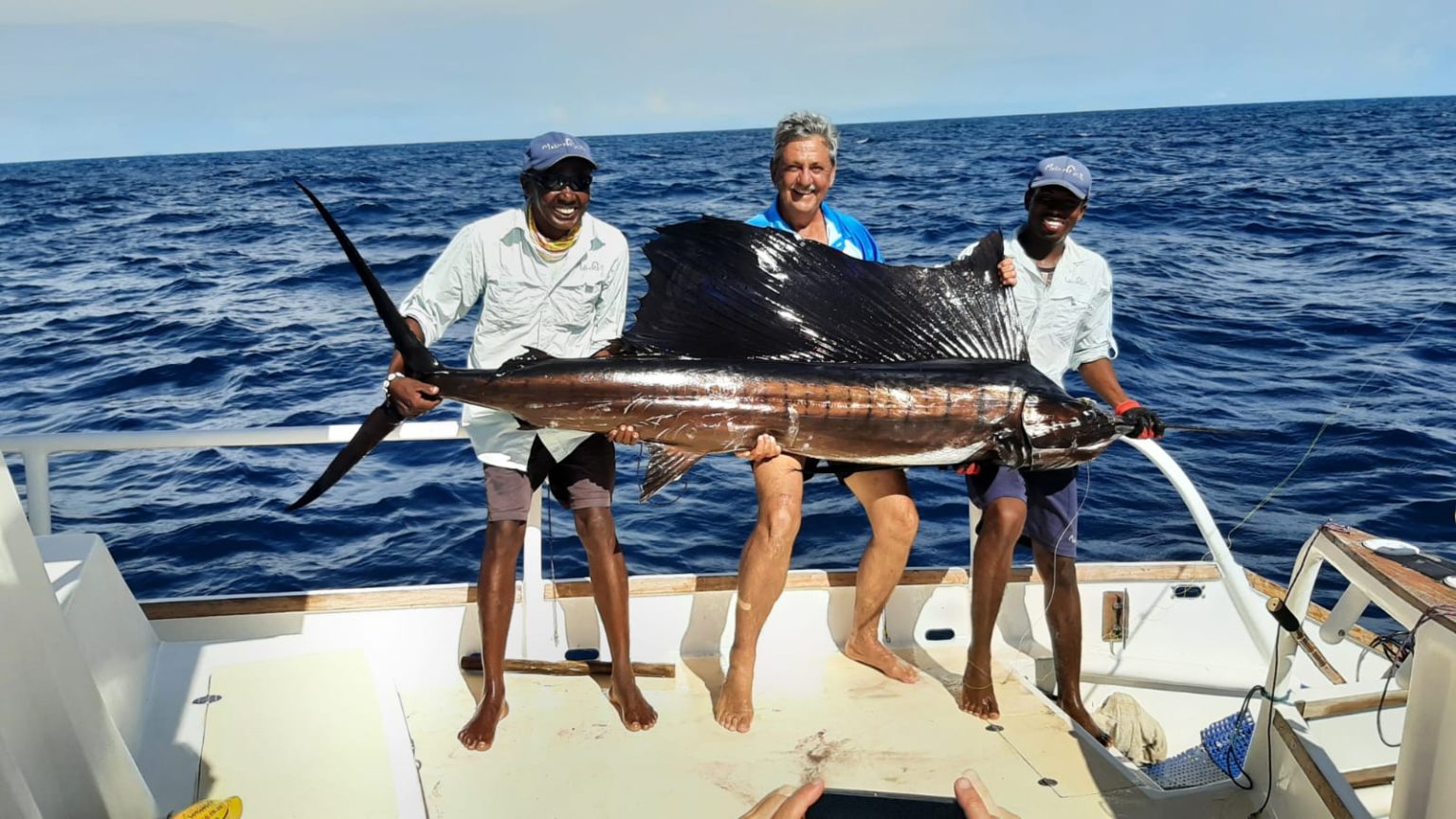 A sailfish caught game fishing off Nosy Be, Madagascar