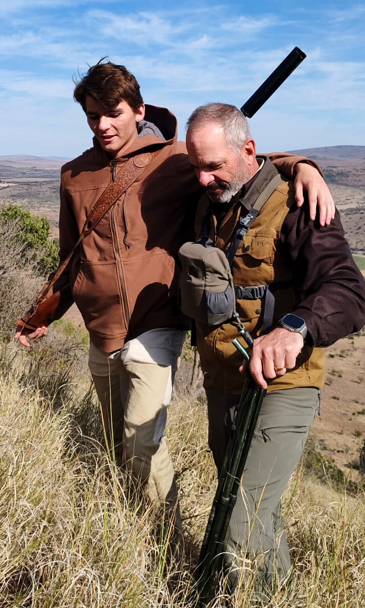 A father and son hunt in South Africa