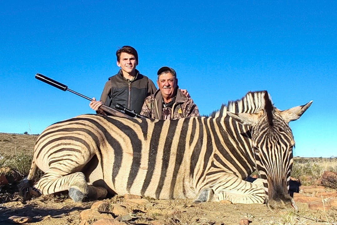 A zebra trophy taken on safari in South Africa's Eastern Cape